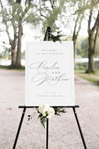 Welcome Wedding Sign Personalized, Elegnat Modern Wedding Sign Decorations Signage 12" X 18" (Small), 27" (Medium), 36" (Large), Plastic, Modern, Pole Mount, Weather