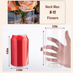 6 Inch Glass Cylinder Vases for Centerpieces | 12Pcs Clear Small Flower Vase for Wedding Decorations, Floating Candle Vases in Bulk, Hurricane Candle Holders for Table, Home Décor