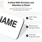 Name Tag, Magnetic White Name Tags, Personalized Name Tags, 1x3 Inches, Durable Engravable Impact Material, Made in The USA by My Sign Center