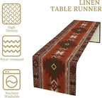 Aztec Table Runner Southwestern Ethnic Style Geometric Navajo Tribe Abstract Pattern Vintage Rustic Table Dinner Table Runner 13x90 Inch