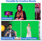 EMART Photo Video Studio 8.5 x 10ft Green Screen Backdrop Stand Kit, Photography Background Support System with 10 x12ft 100% Cotton Muslin Chromakey Curtain