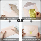 50 PCS Pearl Pink A7 Envelopes with Stickers, Shimmering 5x7 Envelopes for Invitations, Great for Wedding Invitation Cards, Birthday RSVP, Graduation, Baby Shower 5.25 x 7.25 inches
