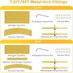 Metal Arch Backdrop Stand, 7.2FT+6FT Wedding Arch Frame, Gold Wedding Arch Backdrop Stand Set of 2, Balloon Arch Backdrop for Wedding Birthday Party Baby Shower Graduation Ceremony Decor