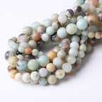 Fancy Stone Beads for Jewelry Making DIY Craft Gemstone Beads Kit (6mm, 60pcs) Smooth Healing Crystal Beads for Bracelets, Necklaces, Home Decor