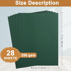 28 Sheets Dark Green Cardstock 8.5 x 11 Craft Paper, 92lb Heavyweight Christmas Green Card Stock for DIY Cards Making, Invitations, Thank You Cards, Birthday, Menus