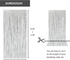 Silver Foil Fringe Curtain 3.3×8.3FT 2 Packs, Metallic Tinsel Curtains Party Streamers for Birthday Graduation Baby Shower Decoration (2pcs,3.3FT×8.3FT, Silver)