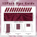 Burgundy 12 Pack Cheesecloth Table Runner 10FT Rustic Gauze Cheese Cloth Table Runner for Wedding Bridal Baby Shower Table Decor 20 x 120 Inch Long Boho Fabric Sheer Birthday Party Table Decorations