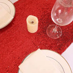 Eternal Beauty Red Table Runner for Wedding, 5PCS-12x108 Sequin Table Runner Decorations for Birthday Parties, Banquets, Graduations,Christmas
