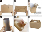 HUAPRINT Brown Treat Boxes Large Bulk,Gable Boxes 30 Pack 9.45x5x5Inches,Party Favor Boxes Goodie Boxes for Birthday Party Baby Shower Wedding Christmas