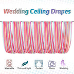 DUOBAO Rainbow Chiffon Wedding Ceiling 10FT Length Photo Background Curtain Decorations with Rod Pocket for Banquet Room Weddings Ceremony Graduation Prom, W 5' x L 10'-6 Panels Bright Rainbow