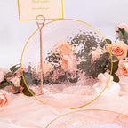 Rubtlamp 60 Pieces Pink Gold Plastic Plates - 10 inch Pink Plastic Dinner Plates - Hammer Pattern Design - Fancy Clear and Gold Disposable Plates Ideal for Mother's Day