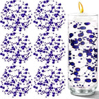50 PCS Artificial Floating Beads for Centerpieces Vases, Dark Purple 8+3mm String Beads for Wedding Party Faux Pearl String for Decorating, String Pearls for Crafts Vase Filler