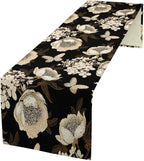 Watercolor Peony Table Runner, Modern Kitchen Dining Room Bohemian Floral Tabletop Decoration for Kitchen Cafe 13x60 Inch