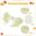 150-Pack Flower Stamens for Crafts, 5mm Double Heads Artificial Pearl Floral Pistil Mini Flower Pollens Stamens for DIY Making/Wedding/Scrapbook Decoration [Light Yellow]