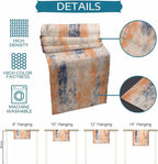 Vintage Oil Painted Cotton Linen Table Runner for Dining Kitchen, Wedding Outdoor Party Tablerunners Decoration, Abstract Modern Orange Minimalist Dresser Scarf Coffee Tablecloth Runners 13x48 Inches