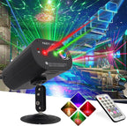 Party Lights,LED Disco Strobe Light,RGB Sound Activated with Remote Control Stage Lights,DJ Light Various Patterns Projector Effect for Bar Club Birthday Parties Christmas Holiday Decorations