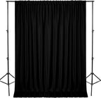 DWCN 10x10 FT Black Backdrop Curtains for Parties, Photography Backdrop Drapes with Rod Pockets for Wedding Decorations Stage Birthday Family Gatherings, 2 Panels 5ft x 10ft
