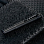 Hongdian M2 Black Forest Mini Fountain Pen, Medium Soft Nib & Sleek Shape Aluminium Short Pocket Travel Pen (Matte Black)