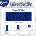 6 Pack Royal Blue Table Runner 10ft Boho Gauze Fabric Cheese Cloth Table Runner 35 x 120 Inch Rustic Sheer Runner for Romantic Wedding Decor Baby Shower Party Table Centerpiece Decorations