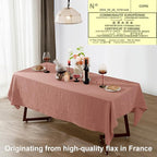 Talasily Linen Tablecloth 100% Pure Linen Table Cloth 60x120 Inches Rectangle Tablecloths Washable Cloths for Kitchen, Dining, Buffet Parties, Holidays, Picnic, Weddings and Restaurants-Muddy Pink