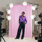 Matte Pink Sequin Backdrop Curtain 4 Pieces 2FTx8FT Glitter Photography Backdrop for Party Wedding Birthday Christmas Decorations