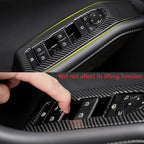 4pcs Carbon Fiber Style Front Rear Doors Window Glass Lift Switch Panel Cover Decorative Sticker Protection Car Interior Accessories for Mazda 3 2020-2025 KT12