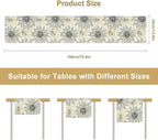 Chrysanthemum Vintage Floral Table Runner, Elegant Grunge Green Sunflower Spring Summer Elegant Pattern Artichokes Flower Table Runner for Party Kitchen Dining Living Room Decor, 13x108 Inch