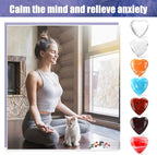 100PCS Worry Stones Heart Shape Healing Crystals, Anxiety Crystal Bulk 0.8 Inch Gem Stones Rocks Crystals Natural Cute Pocket Meditation Heart Beads Wholesale Set Gifts