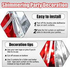 6 Pack Red Silver Foil Fringe Curtain Backdrop, 3.28Ft x 8.2Ft Metallic Tinsel Foil Fringe Streamer Curtains for Photo Booth, Birthday, Wedding, New Year Party Decorations