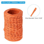 PATIKIL 164 Feet Floral Bind Wire Wrap Twine, 2mm Florist Wire Iron Wire Paper Covered Vine Wrapping Binding Wire for Flower Bouquets, Orange