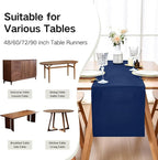 Farmhouse Navy Blue Table Runner Dining Table Runners 60 Inches Long Coffee Table Runner for Dresser Living Room Bedroom Holiday Party Banquet 12X60 Inch