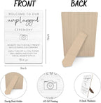 Wedding Welcome Sign, Wedding Wooden Sign Stand 5x7inch, Welcome to Our Unplugged Ceremony Sign for Wedding, Wedding Sign Stand, Wedding Signs for Reception, Wedding Ceremony Decorations