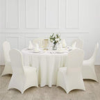 Ascoza 2pack 70 Inch Ivory Round Tablecloth in Polyester Fabric for Wedding/Banquet/Restaurant/Parties