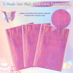 3 Pack Iridescent Plastic Tablecloth, Shiny Disposable Laser Rectangle Table Covers, Holographic Foil Tablecloth Party Decorations for Birthday Bridal Wedding Anniversary Party Supplies, 50 x 100 Inch