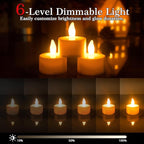 HL Rechargeable Tea Lights with Remote & Charging Base,12pcs 50+Hours Rechargeable Battery Operated Tea Lights Timer, LED Votive TeaLights Flameless Candles Yellow Light for Wedding Home Party Decor