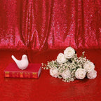 Eternal Beauty Red Sequin Backdrop, 6x6 Ft Glitter Background Curtains for Christmas Shimmer Photography Party Wedding Birthday Back Drop Decor