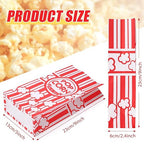1200 Pcs Paper Popcorn Bags Bulk 2 oz Large Flat Bottom Boxes Red and White Disposable Container Sleeve Movie Night Popcorn Bucket for Retro Movie Themed Party Carnival Supplies (Red and White)