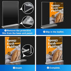Acrylic Sign Holder 5x7 Inches 24 Pack, Double Sided Clear Display Stand Table Top Sign Paper Holder, Vertical Menu Flyer Holder, Plastic Sign Frame for Stores, Restaurants, Hotels, Office