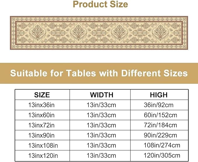 Vintage Farmhouse Flower Table Runner Boho Elegant Home Kitchen Table Dining Coffee Room Garden Party Wedding Decor 13x90in