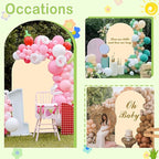 Beige Arch Cover 7.2ft Arch Backdrop Cover Spandex Fitted Wedding Arch Covers Round Top Arch Frame Cover Chiara Arch Cover Backdrop Fabric for Baby Shower Birthday Garden Party Celebration