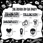 Till Death Do Us Party Confetti, Glitter Halloween Bachelorette Party Table Decorations, Skull Ring Heart Confetti for Gothic Halloween Bachelorette Weeding Bridal Shower Party Decorations（115pcs）