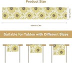 Chrysanthemum Vintage Floral Table Runner, Elegant Grunge Gray Sunflower Spring Summer Elegant Pattern Artichokes Flower Table Runner for Party Kitchen Dining Living Room Decor, 13x120 Inch