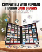 16-Pocket Card Binder - Card Binder Holds 832 Cards with Durable PU Leather & Side Loading for Baseball, Sport, MTG, TCG, PKM, Game Cards, Regular Cards Binder Double Sided Pocket Collector Album