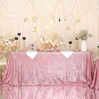 SquarePie Sequin Tablecloth 60 x 102 Inch Fuchsia Pink Sparkly Table Linen for Wedding Party