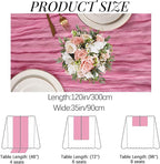 16PCS Dusty Rose Cheesecloth Table Runner 10FT Table Runner Cheesecloth 35x120Inch Boho Gauze Cheese Cloth Table Runner Long Rustic Sheer Table Runners for Wedding Party Baby Bridal Shower Table Decor