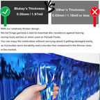 Thick 10 Feet by 15 Inch Royal Blue Foil Fringe Garland - Pack of 3 | Shiny Metallic Tinsel Banner for Parade Floats, Bridal Shower, Wedding, Birthday, Christmas | Wall Hanging Drapes (3)