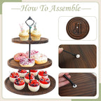 LARDUX Wooden Dessert Table Display Set - 4 Tier Cupcake Stand, 3 Tier Dessert Stand, 2Pcs Round Serving Trays,1Pcs Rectangular Trays for Party, Wedding, Baby Shower