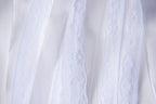 Kingsnow 50 Pack White Lace Ribbon Wands Wedding Streamers with Silver Bells, Silk Fairy Stick Wish Wands for Wedding Send off Party Activities Holiday Celebration