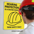 Custom Metal Signs, Personalized Aluminum, Customized Safety, Business Signs, Waterproof Outdoor, White Aluminum (Yellow Background, 10x7 In)