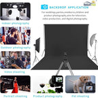 ISSUNTEX 5X6.5 ft Black Background Backdrop,Photo Studio,Collapsible High Density Screen for Video Photography and Television